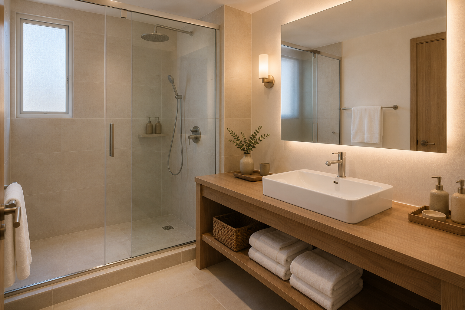 Baño moderno del hotel